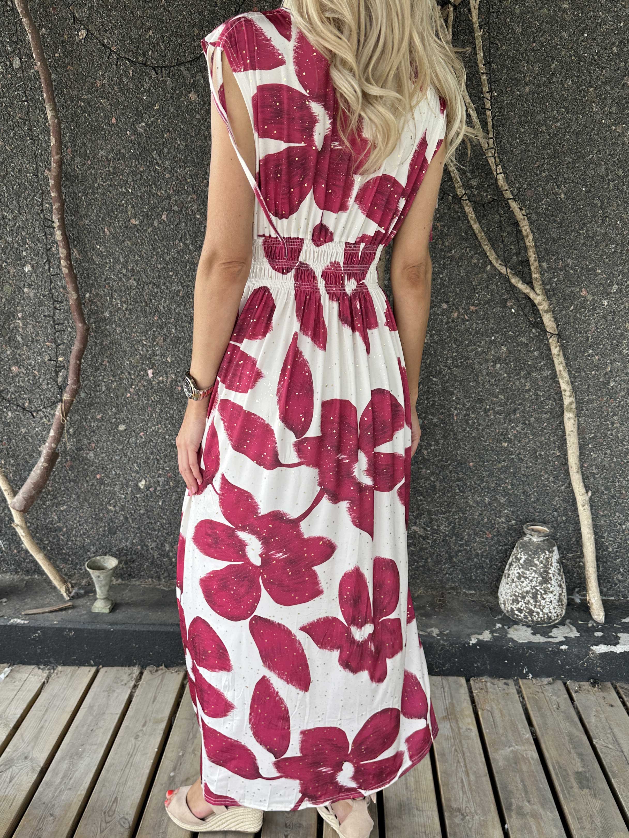 Pams Art Flower Sleeveless - Lang elastisk kjole med store blomstermotiver